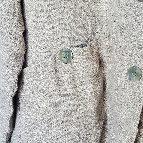 Vintage Liz Sport Liz Claiborne Lagenlook Boho Linen Button Down Shacket Jacket - Picture 5 of 9